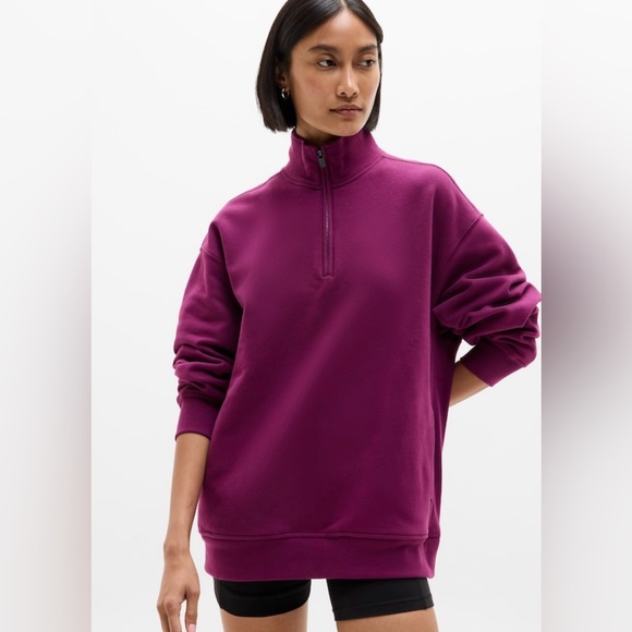 Athleta Tops - NWT-Athleta Forever Fleece 1/4 Zip Sweatshirt, Small